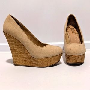 Brash Nude Wedge Heels